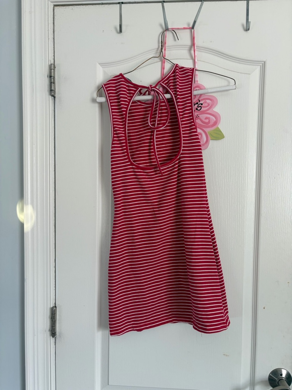 Red & White Striped Mini Dress - Picture 3 of 4